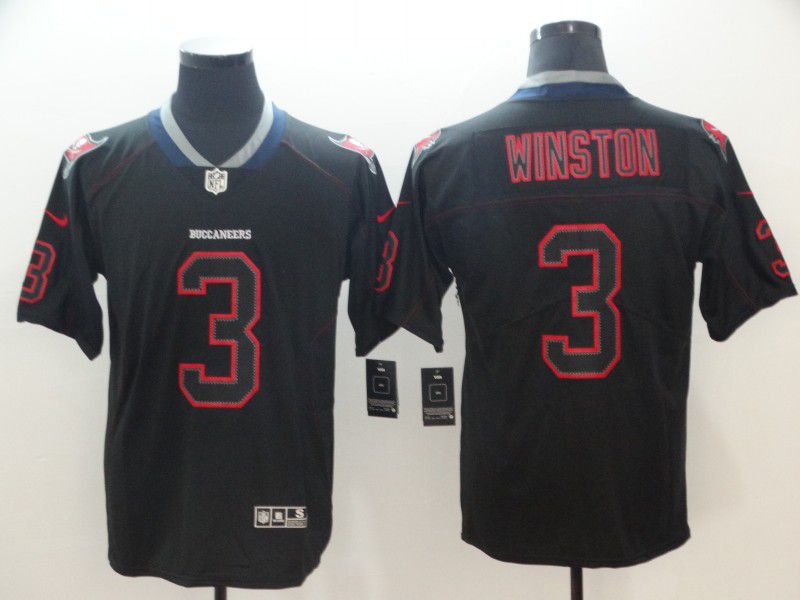 Men Tampa Bay Buccaneers #3 Winston Nike Lights Out Black Color Rush Limited NFL Jersey